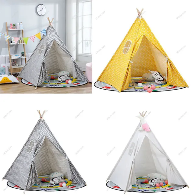 Large Canvas Indian Tent Teepee  Children Kids Wigwam Indoor Outdoor Play House