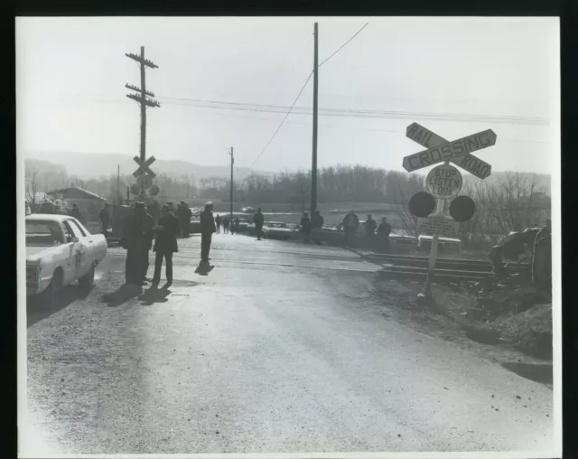 RDG Reading Train Accident - Wrecked Car Berks Cnty PA - Vintage Railroad Photo