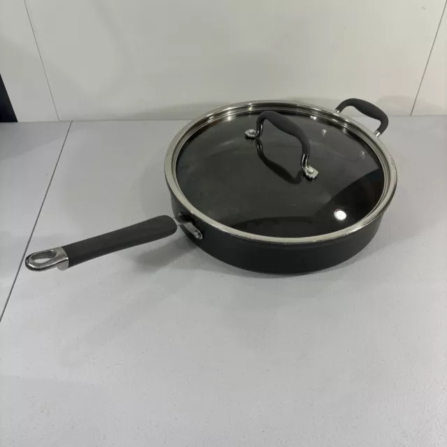 Pampered Chef Executive Titanium 5qt Non-Stick 12" Fry Pan Skillet w/ Glass Lid