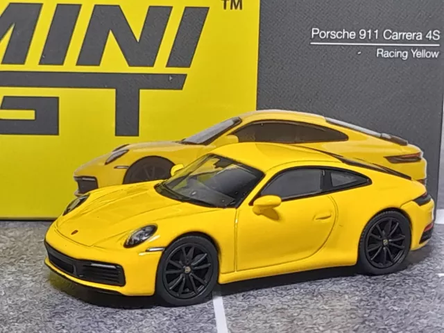 Mini GT Porsche 911 Carrera 4S 992 Racing Yellow RHD 1:64 Scale Mint Boxed #252