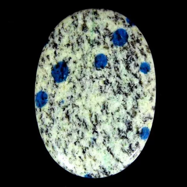 60.20Cts 100% Natural Blue Dots K2 Jasper Oval cabochon 33x47x4mm Losse Gemstone