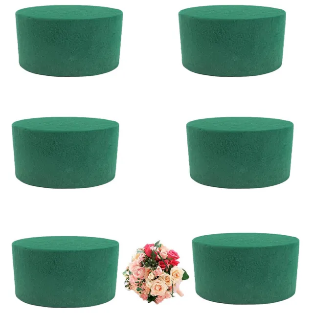 6 Pcs Round Floral Foam Blocks Green Wet Dry Foam Flower Arrangement Supplies