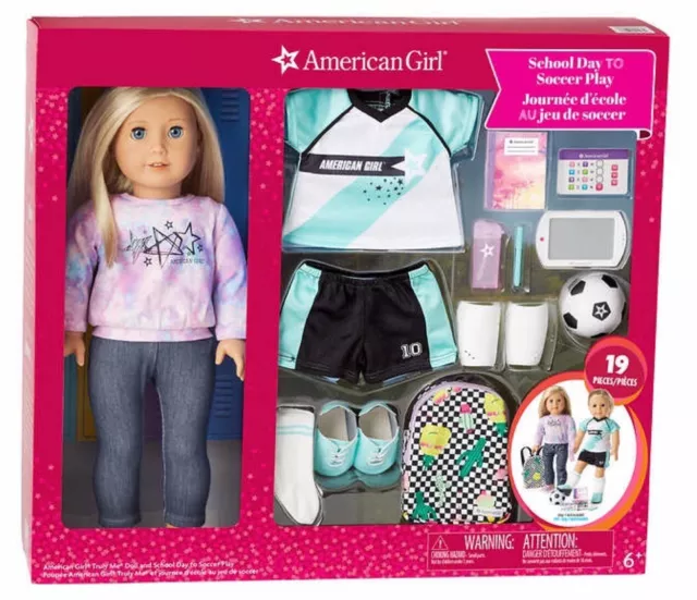 American Girl Truly Me Doll School Day to Soccer Play #27 Blonde Hair Blue Eyes!