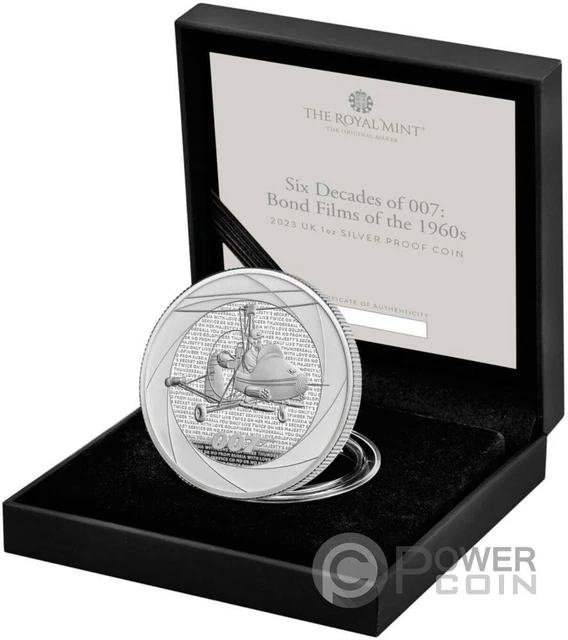 SIX DECADES OF 007 Bond 1960s Silver Coin 2 Pounds United Kingdom 2023 3
