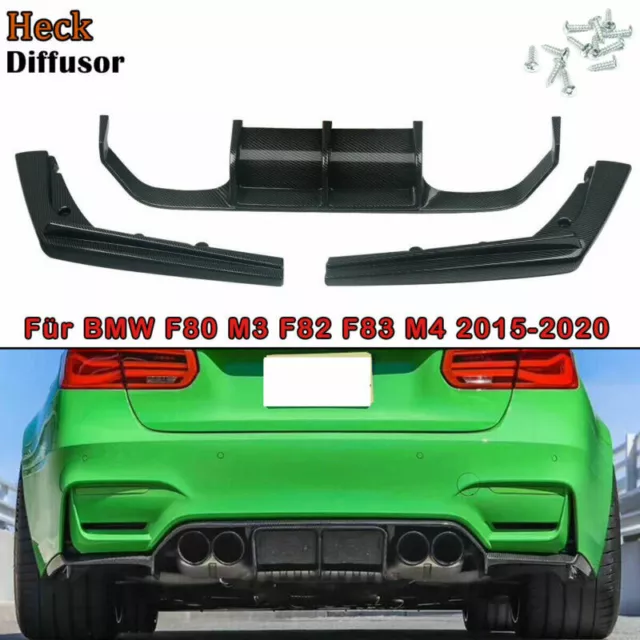 Sport Heckdiffusor Carbon Optik für BMW M3 F80 M4 F82 F83 ab 14