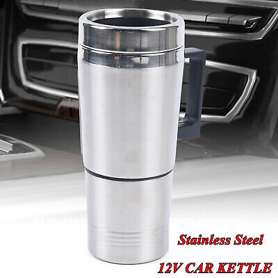 Stainless Steel Auto Heated Kettle Travel Portable Water Pot Mug Heating Cup 12V
