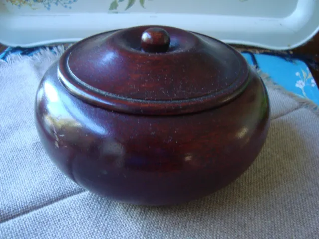Vintage/Antique Chinese Lidded Rosewood Bowl ~ 5.5 inches