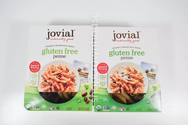 2 Jovial PENNE Pasta de Arroz Marrón Sin Gluten Orgánico 12 oz 26/06/2026