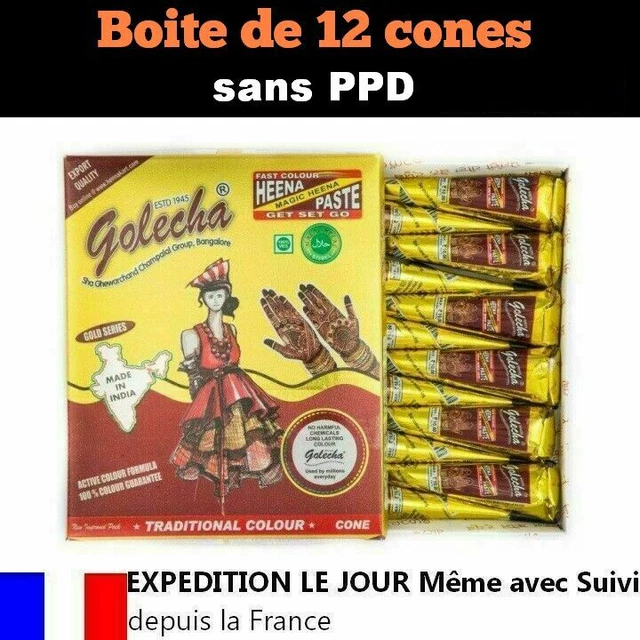 Lot De 12 Cônes De Henné MAGIX Golecha Marron - Henné Naturel En Cône, Prêt à L'emploi, Prix Gros