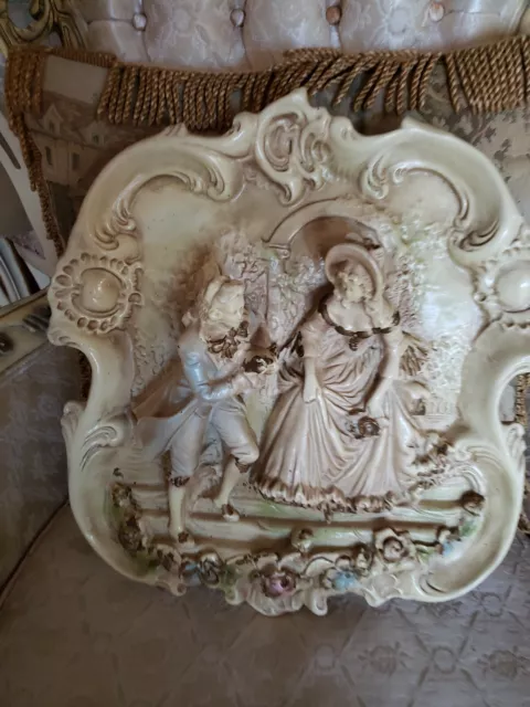 Chic Romantic Vintage Wall Plaque FLORENTINE ITALIAN STYLE VICTORIAN COUPLE
