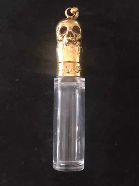 Memento Mori Silver  Gilded  Glass Bottle