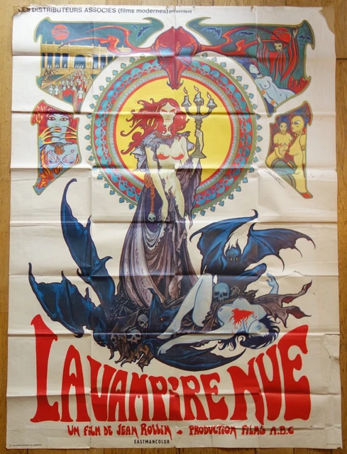 AFFICHE DE CINEMA FILM LA VAMPIRE NUE FILM DE JEAN ROLLIN 1973 FILM