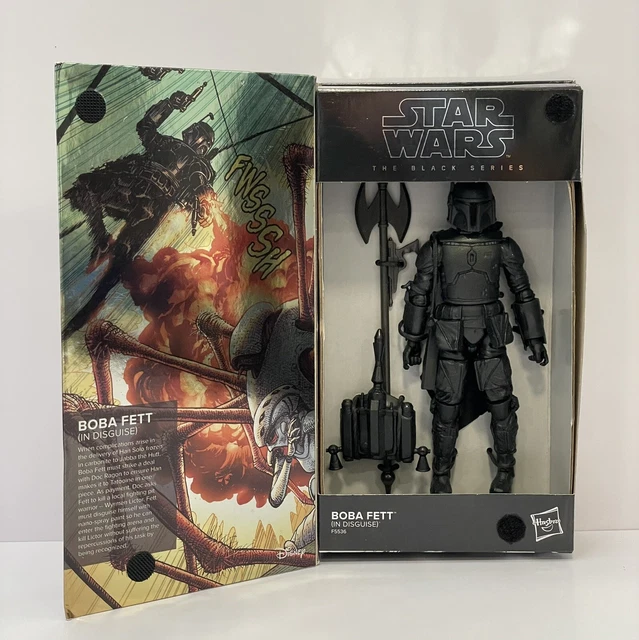 Star Wars The Black Series Boba Fett (in Disguise) SDCC Exclusive 6-Inch-Scale War of The Bounty Hunters Comic Set F5536 Multicolored Collectible by Hasbro Ages 4 and Up, Black,Multicolored