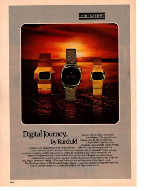1976 Fairchild Digital Watch Digital Journey Advanced Solid-State Watch Print Ad