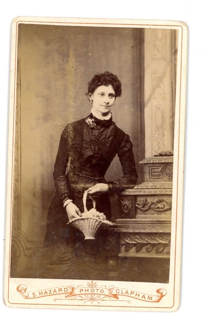 Antique CDV Carte De Visite J S Hazard Clapham Common Victorian lady #35 photo 2