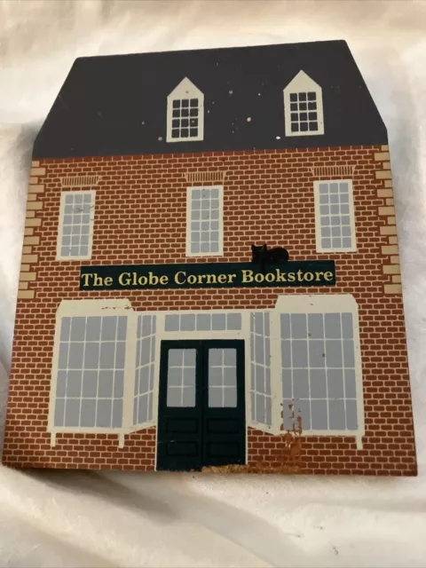 Wooden Shelf/Door Sitter “Corner Bookstore” by Cat’s Meow 1990 4”x 4 1/2”