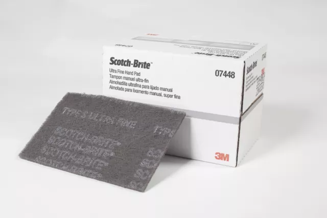 3M Scotch-Brite Ultra Fine Hand Pad 7448, 6 in x 9 in, 20/BOX, Free Shipping