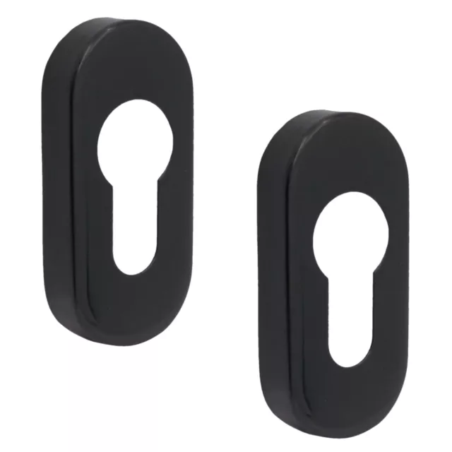 Euro Cylinder Keyhole Escutcheon *Pack of 2* Door Upright Surrounds Oval Shaped 2