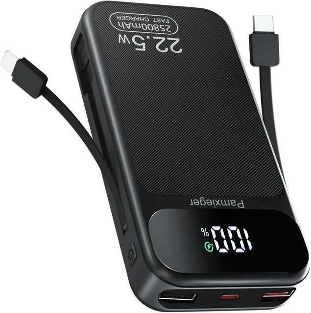 Power Bank 23800mAh PD 65W - Ricarica Rapida Per Laptop, Smartphone, Tablet, Con USB-C E QC 3.0