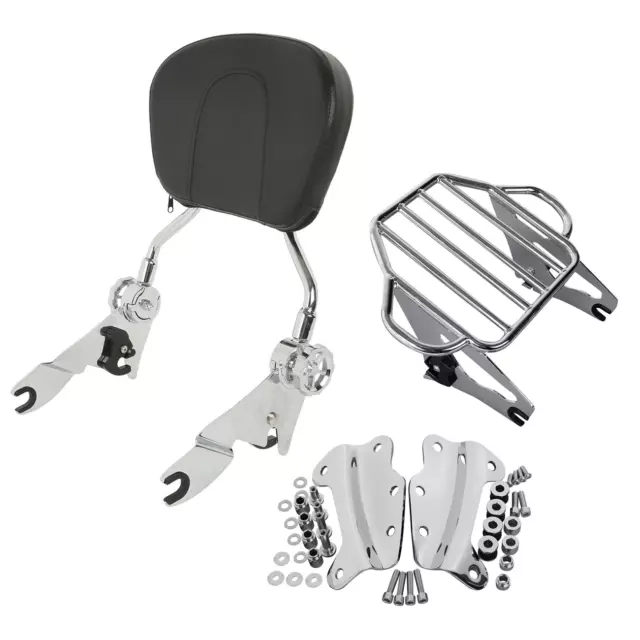 Backrest SissyBar Luggage Rack Docking Fit For Harley Road Glide 09-13 Chrome