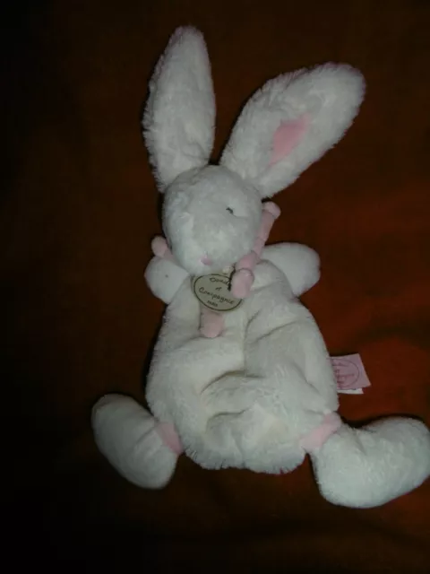 Doudou Et Compagnie Lapin Blanc Rose Bonbon Neuf