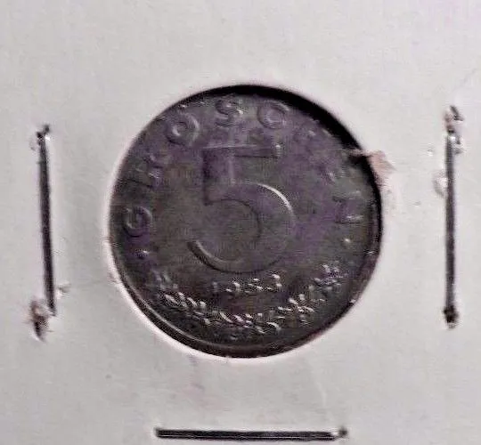 Circulated 1953 5 Groschen Austrian Coin (92216)1