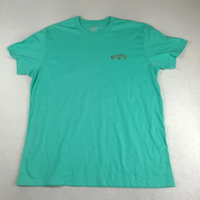 Billabong T Shirt Green Short Sleeve Basic Casual Tee Adult Mens Size L UPF 50+
