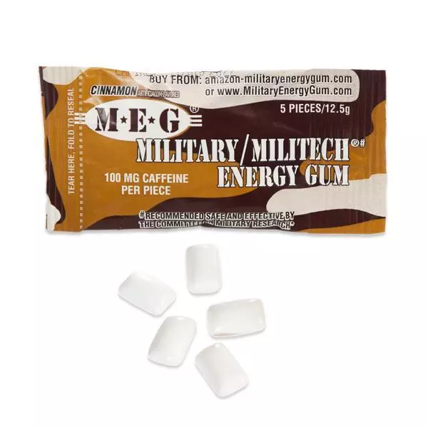 Military Energy Gum- 3 PK Mix- 100mg Caffeine-Workout-Drink-Rations-Sports-NoDoz 3