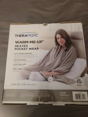 Therapedic Warm-Me-Up Heated Pocket Wrap 26" x 74", Taupe 2