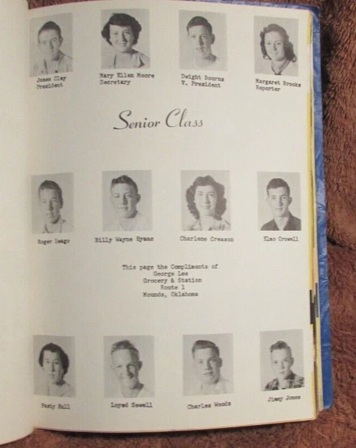 1954 LIBERTY HIGH School Yearbook Liberty Mounds Oklahoma 1re 12e