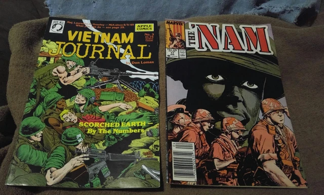 2 Comic Lot, Vietnam Journal #3 and The 'Nam ; Apple Comics Don Lomax & Marvel