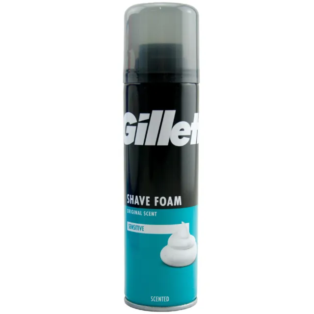 Espuma de afeitar Gillette SENSITIVE 1 x 200 ml protege contra irritación de la piel y quemaduras