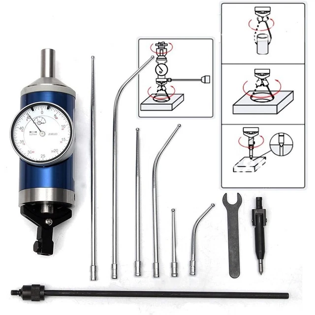 Indicateur Centrage Voragrl 0-3mm - Précision 0.01mm - Pour Usinage Mécanique - 9 Accessoires Inclus