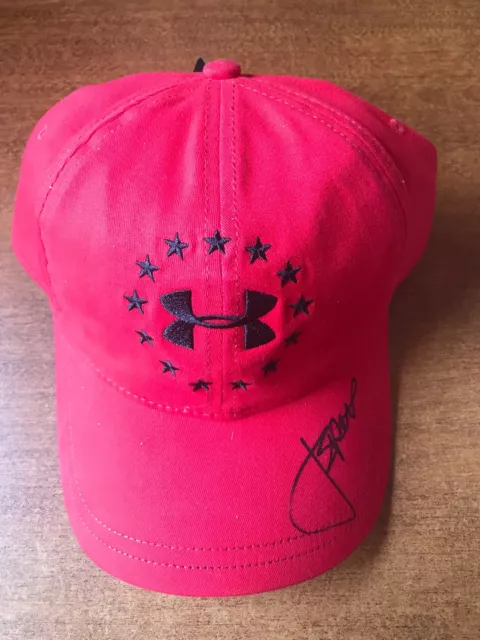 Jordan Spieth Signed Under Armor Red Golf Hat Nwt Jsa/Coa  Golf Superstar