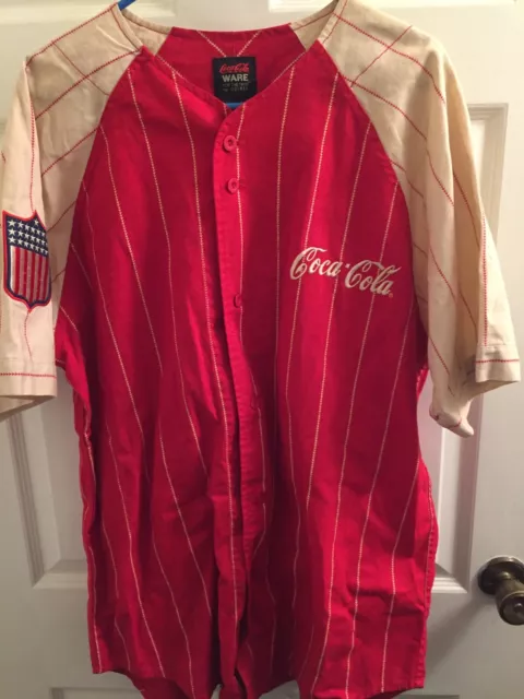 Coca-Cola Coke Ware Rare Baseball Jersey Size Large Shirt