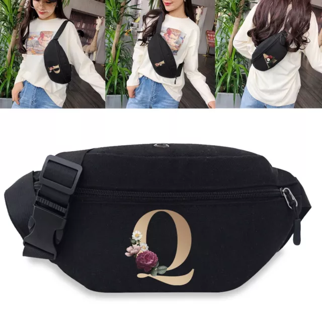 Initials Lady Bum Bag Fanny Pack Travel Waist Money Belt Zip Pouch Wallet Holder