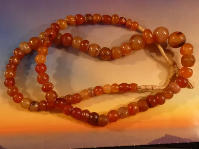 Rare Ancient Western Asia Indus Subsaharan Agate Collector Strand 20 In Of Beads