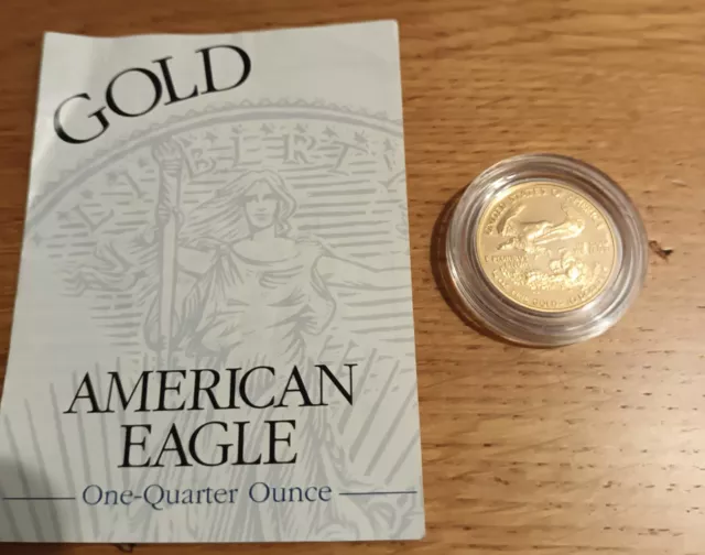 Pièce or 10 dollars Américan Eagle 1/4 Oz 2001 "W" USA .