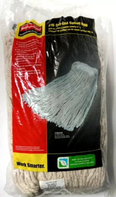 Rubbermaid Commercial Products #16 Cut-End Cotton Mop Head New in Package