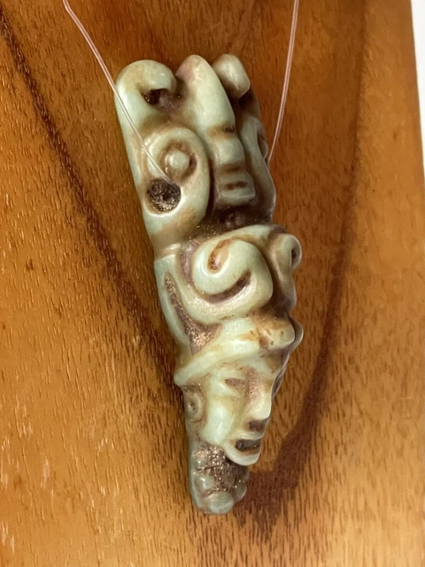 Ancient Precolumbian Olmec     Mezcala   Mayan  Lord  Pendant