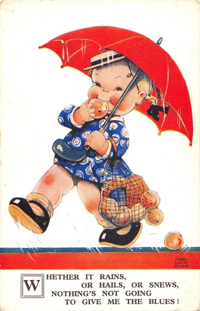 Cpa Illustrateur Signe Mabel Lucie Attwell Whether It Rains