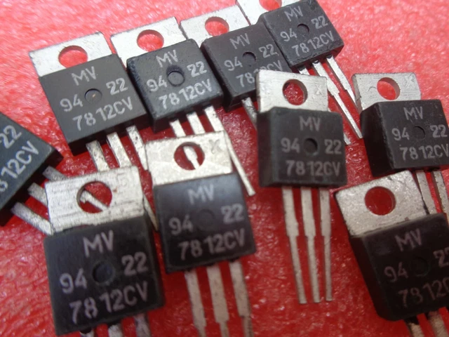 Lot Of 10 ON Semiconductor MC7812CT Voltage Regulators – 12V 1A, TO-220AB, New Old Stock