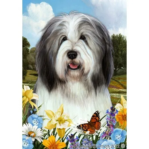 Summer House Flag - Blue and White Bearded Collie 18170