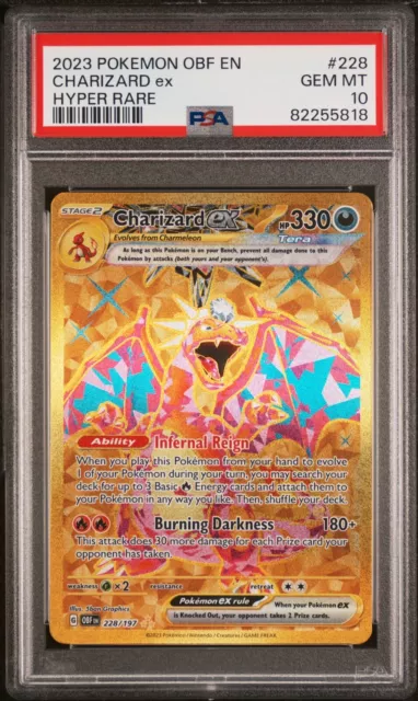 PSA 10 Charizard ex 228/197 Obsidian Flames Hyper Rare Pokemon Card TCG