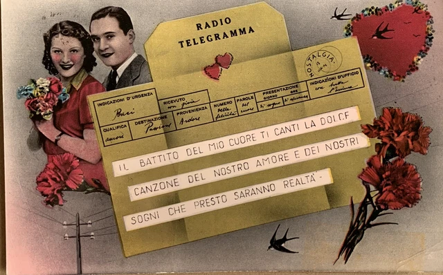 Cartolina Radio Telegramma Innamorati Marcofilia Stresa viaggiata