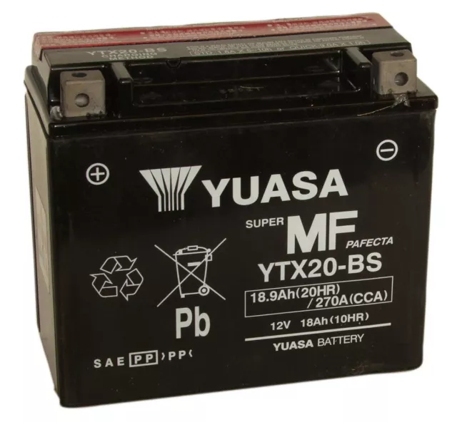 Genuine Yuasa YTX20-BS, 12V 18AH Motorbike Motorcycle Battery Inc Filling Kit