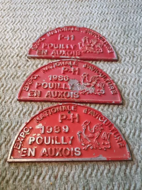 Vintage French Poultry Agriculture Plaque Various Years