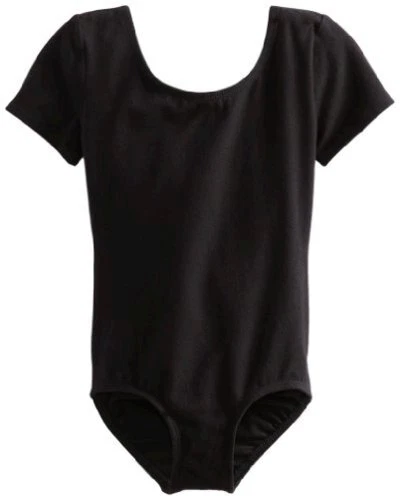 Danskin Girls' Short Sleeve Leotard,Black,Toddler(2T/4T), Black, Size 2T / 4T VP