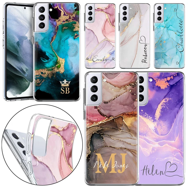 Marble Personalised Phone Case Cover For Samsung Galaxy S22 S23 A14 A53 A54 A03S