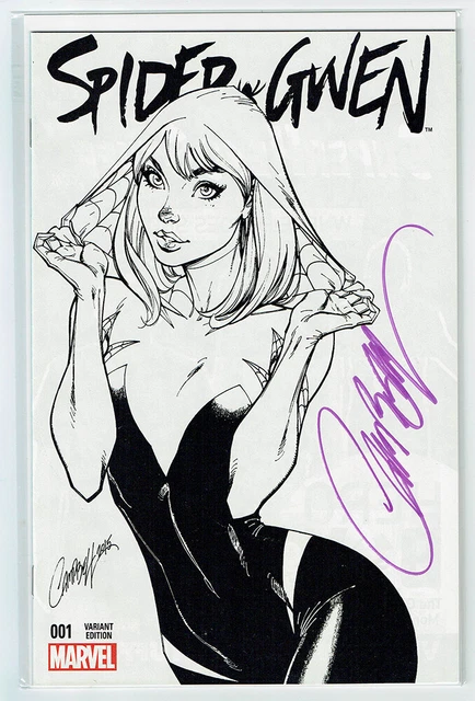 SPIDER-GWEN #1 RUPPS B&W EXCLUSIVE J SCOTT CAMPBELL signed w COA NM MARVEL
